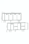VM VERTEX MOBİLYA Mirza Modern Konsol 180 Cm Safir Meşe-antrasit - 4