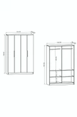 VM VERTEX MOBİLYA Monza 4 Kapılı Beyaz Gardırop Dolap 120 Cm - 4