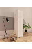 VM VERTEX MOBİLYA Flora 1 Kapaklı 5 Raflı Gardırop Beyaz Elbise Dolabı - 2