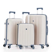 MÇS 3lü Set Kırılmaz Silikon Seyahat Valizi Bavulu V305 Kemik Sky Blue - 1