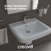 Creavit LR060 Lara 60 cm Yarım Ayak Lavabo thumbnail 5