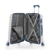 MÇS 3lü Set Kırılmaz Silikon Seyahat Valizi Bavulu V305 Kemik Sky Blue - 3