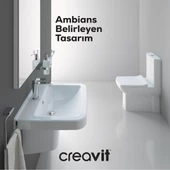 Creavit LR060 Lara 60 cm Yarım Ayak Lavabo thumbnail 4