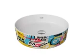 Creavit LP140 Loop Yuvarlak Çanak Lavabo Ø40 cm Grafiti Desen Uygulamalı - 1
