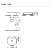 Creavit LP146 Loop Yuvarlak Çanak Lavabo Ø45 cm Mat Siyah - 3