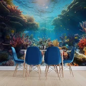 Japon Balıkları ve Mercan Manzaralı Duvar Kağıdı thumbnail 5