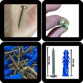 Kalibreli Dübel ve Vida Seti 100 Adet – Pul Başlı, 8mm Dübel - 2