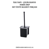 İGK YAPI - ÇELİK BANYO PARİS SET ÜSTÜ KLOZET FIRÇASI (DKP10-021.4) - 2
