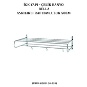 İGK YAPI - ÇELİK BANYO BELLA ASKILIKLI RAF HAVLULUK 50CM (30-081) - 2