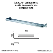 İGK YAPI - ÇELİK BANYO PARİS ETAJER 50CM (PS10-007) - 4