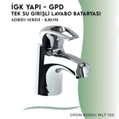 İGK YAPI - GPD Adrio Tek Su Girişli Lavabo Bataryası  (MLT120) thumbnail 3