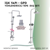 İGK YAPI - GPD Duş Seti (5 Fonksiyonlu El Duşu +Ø250)  (DST23) - 5