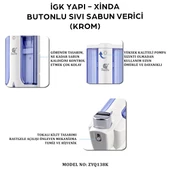 İGK YAPI - XinDa Tekli Butonlu Krom Sıvı Sabun Dispanseri (ZYQ138-K) - 5