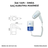 İGK YAPI - XINDA KORDONLU SAÇ KURUTMA MAKİNESİ (RCY120-18A) - 5