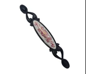 MİRAY 128 mm Metal siyah  porselen motif  desenli / 5 ADET - 3