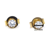 BZ Altın Kaplama Altı Tırnaklı Zirkon Taş Kadın Küpe UNK-780 - 3