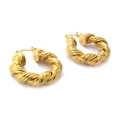 BZ Altın Kaplama Burgu  Kadın Halka Küpe UNK-764 - 5