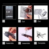 DIY 3D Metal Puzzle Bulmaca Newpiort 17 Fighter Uçak 46 Parça 14+ yaş üstü Hediyelik - 4