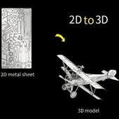DIY 3D Metal Puzzle Bulmaca Newpiort 17 Fighter Uçak 46 Parça 14+ yaş üstü Hediyelik - 5
