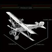 DIY 3D Metal Puzzle Bulmaca Newpiort 17 Fighter Uçak 46 Parça 14+ yaş üstü Hediyelik - 2