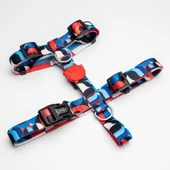 Lindo Dogs Red Line H Tipi Köpek Göğüs Tasması Kırmızı/Mavi Beden Medium - 1