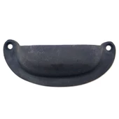 Antika Tarz Dekoratif Pirinç Düz Tas Kapı Kulbu - 37x87 mm, Oksit - 1
