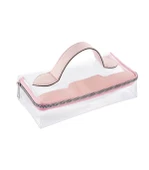 Şeffaf Seyahat Makyaj Kozmetik Çantası - 223 Pembe - 4