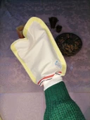 EKER-KONFOR SARI BİYELİ HIZLIGİY KESE-Lastikli Kese-Banyo ve Duş Kesesi-Doğal Özel Dokuma - 5