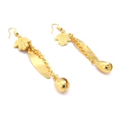 BZ Altın Kaplama Fatma Ana Eli Sallantılı Kadın Küpe UNK-758 - 4