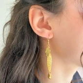 BZ Altın Kaplama Fatma Ana Eli Sallantılı Kadın Küpe UNK-758 - 2