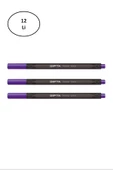 Gıpta Fineliner Kalem 0,4 Mm Karton Kutu Üçgen Mor 12'li - 1