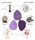 4'lü Makyaj Organizeri Kozmetik Çanta Seti & 3'lü Makyaj Süngeri - Siyah - 9