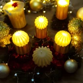 VIP KALİTE 12 ADET YILBAŞI NOEL MUMU LED IŞIKLI MUM PİLLİ GÜN IŞIĞI MUM 3 YILBAŞI MUMU SÜSLERİ LED - 5