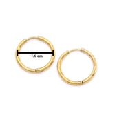 BZ Altın Kaplama Düz Halka Çift Küpe UNK-489 - 4