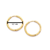 BZ Altın Kaplama Düz Halka Çift Küpe UNK-489 - 7