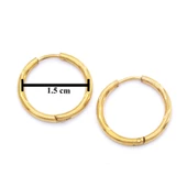 BZ Altın Kaplama Düz Halka Çift Küpe UNK-489 - 5