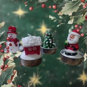 VIP DELUXE 12 ADET NOEL TEALİGHT MUM NOEL BABA KARDAN ADAM ÇAM AĞACI NOEL EVİ GERÇEK YILBAŞI MUMU thumbnail 1