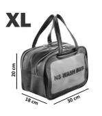 Şeffaf Çift Bölmeli Seyahat Makyaj Organizeri Kozmetik Çantası - Siyah XL - 5