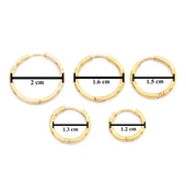 BZ Altın Kaplama Düz Halka Çift Küpe UNK-489 - 3