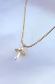 316L Çelik Gold Renk İtalyan Zincir Model Piyon Figür Kadın Kolye - TJ-BKO7427 - 1