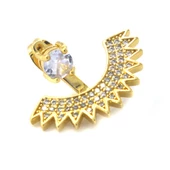 BZ Altın Kaplama Zirkon Taşlı Tekli Kulak Altı Kadın Küpe UNK-756 - 4