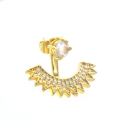 BZ Altın Kaplama Zirkon Taşlı Tekli Kulak Altı Kadın Küpe UNK-756 - 1