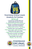 Fenerbahçe Orijinal Lisanslı Anaokulu Çantası Fb Sarı Lacivert Çanta - 2
