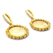 BZ Altın Kaplama Reşatlı Dorikalı Kadın Küpe UNK-751 - 5