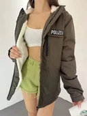 Kadın Kapşonlu İçi Kürklü Mont - Kahverengi - 1