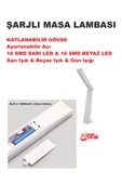 DOKUNMATİK ŞARJLI MASA LAMBASI  3 FONSİYONLU GÖZ YORMAYAN AYARLI AÇI, KATLANABİLİR KİTAP OKUMA IŞIK - 4