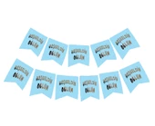 Hoşgeldin Oğlum Yazılı Mavi Üzeri Gümüş Yeni Doğan Bebek Doğum Süsü Afiş Bayrak Flama 2.2 Metre - 1