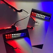 Hko Cam İçi Çakar Lamba Kırmızı-Mavi-Beyaz 12 Led 12V Fonksiyonlu - 4