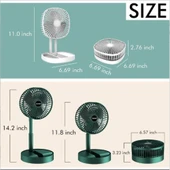 Katlanır Teleskopik Zemin Fanı Yaz Sessiz Öğrenci Masaüstü Fan Usb Şarj Edilebilir Taşınabilir Ev Mini Hava Soğutucu - 3