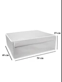 4 Adet Çok Amaçlı Kapaklı Kutu Baza Boy Gri 50x40x19 cm thumbnail 2